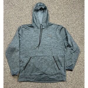 Under Armour Hoodie Mens Large Blue Heathered Loose Coldgear sweatshirt